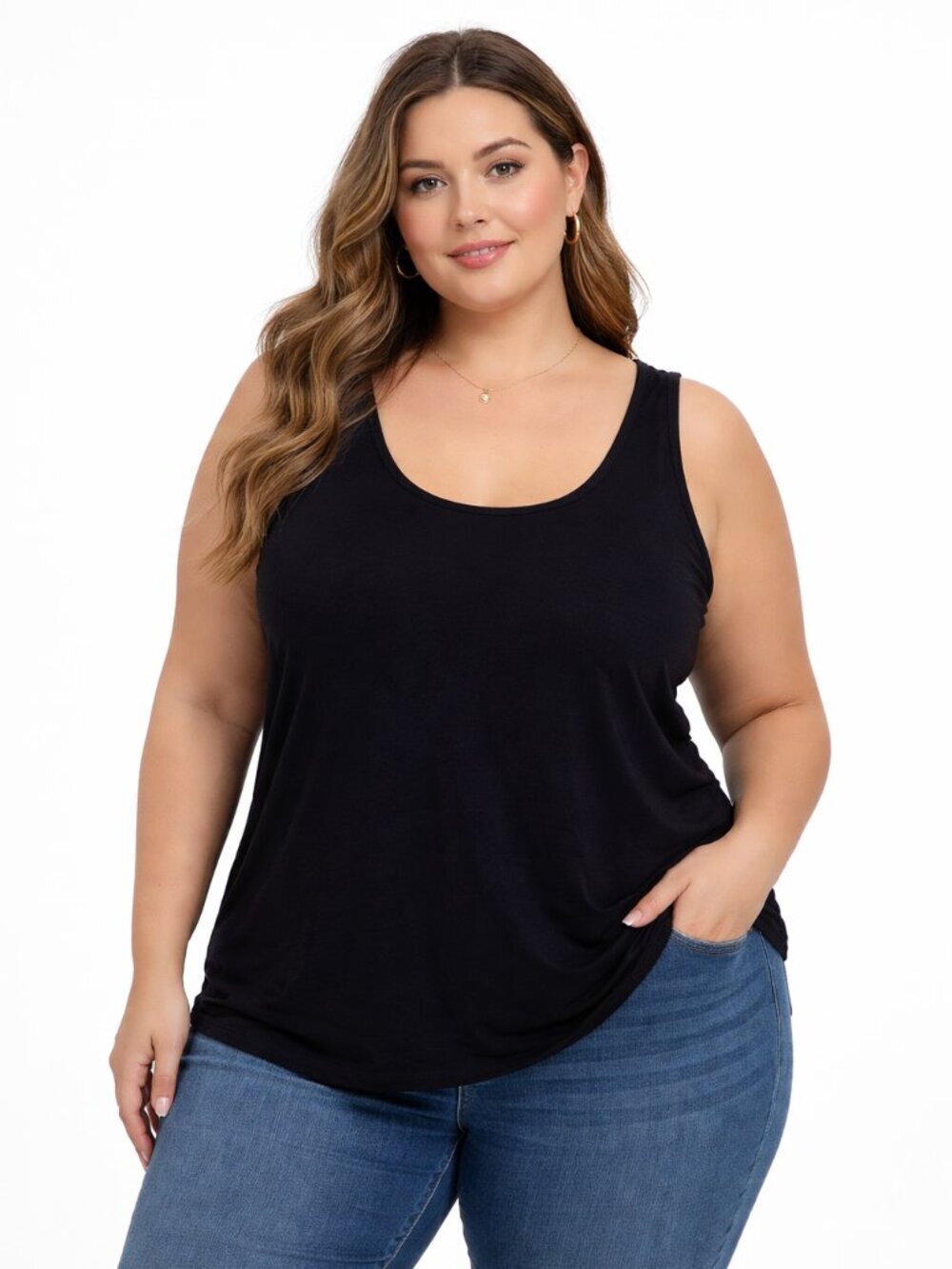 Old Navy Scoop-neck Black Tank Top Women's XXL